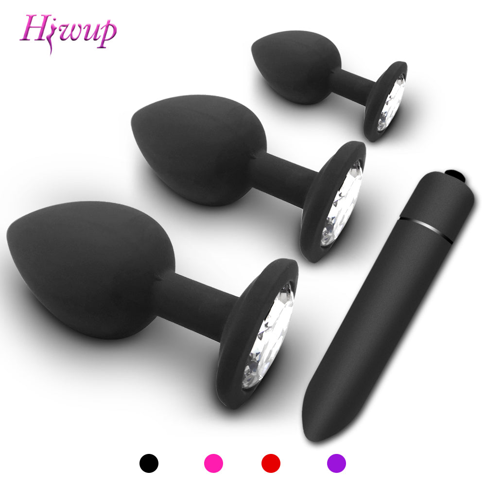 Silicone Butt Anal Plug Dildo Bullet Vibrator