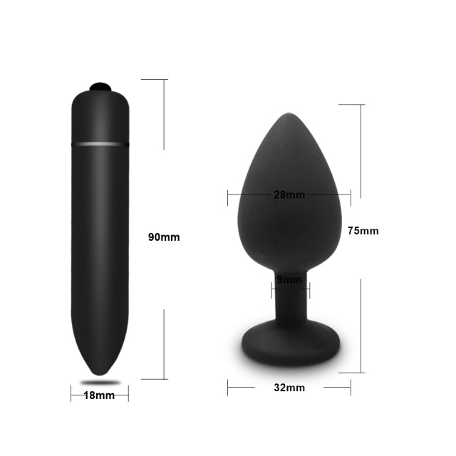 Silicone Butt Anal Plug Dildo Bullet Vibrator