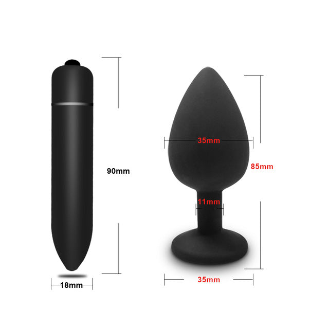 Silicone Butt Anal Plug Dildo Bullet Vibrator