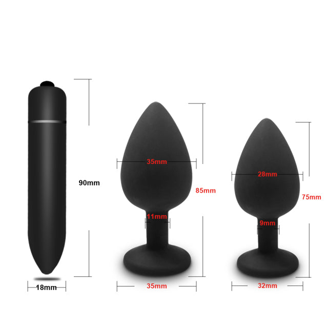 Silicone Butt Anal Plug Dildo Bullet Vibrator