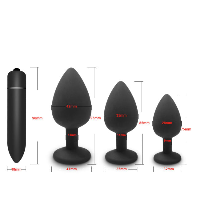 Silicone Butt Anal Plug Dildo Bullet Vibrator